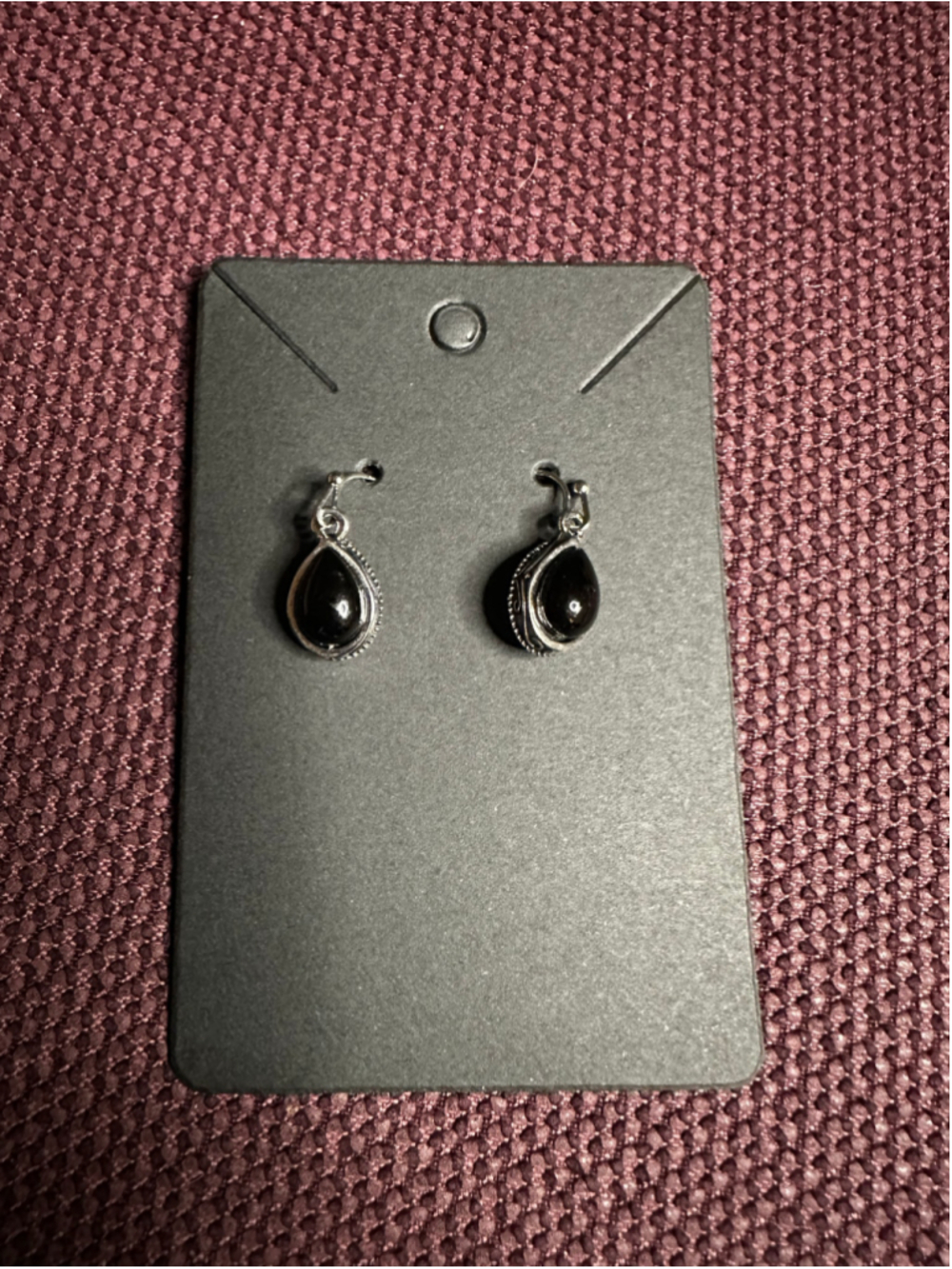 Black & Silver Teardrop Earrings